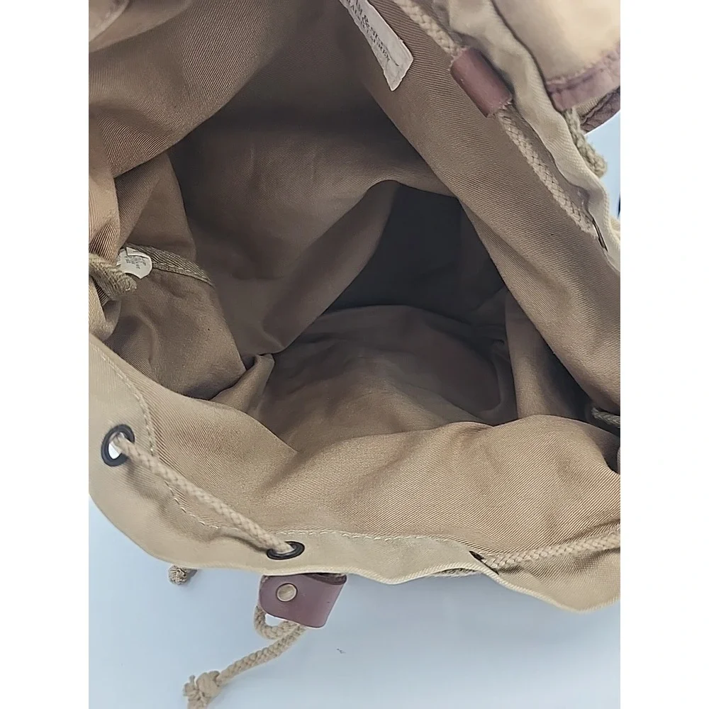 Ralph Lauren Denim & Supply Khaki Green Canvas Shoulder Bag‎ With Leather Accent